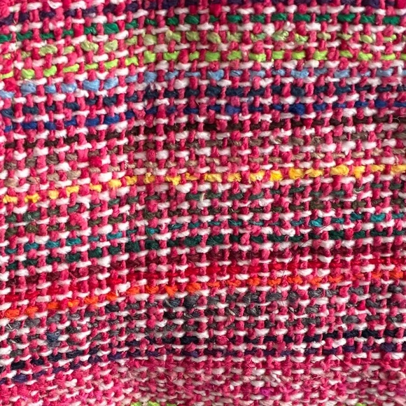 Boho Multicolor Striped Women's Artisanal Rug Hoodie L - Picture 9 of 9